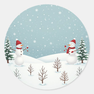 Adesivo Redondo Snowman autocolantes que vão bem com o Natal