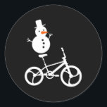 Adesivo Redondo Snowman Bmx Bike Christmas Winter Funny Cycling Sp<br><div class="desc">Snowman Bmx Bike Natal Inverno Engraçado Ciclismo Engraçado Esporte Crianças</div>