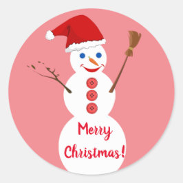 Adesivo Redondo Snowman Christmas