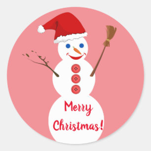 Adesivo Redondo Snowman Christmas