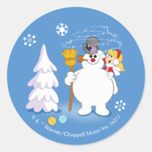Adesivo Redondo Snowman™ congelado   Frosty & Karen Winter Diver