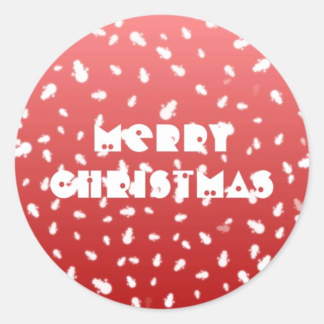 Adesivo Redondo Snowman de Natal (Frente)