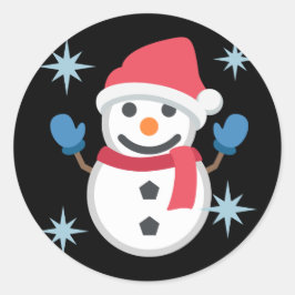Adesivo Redondo Snowman Emoji