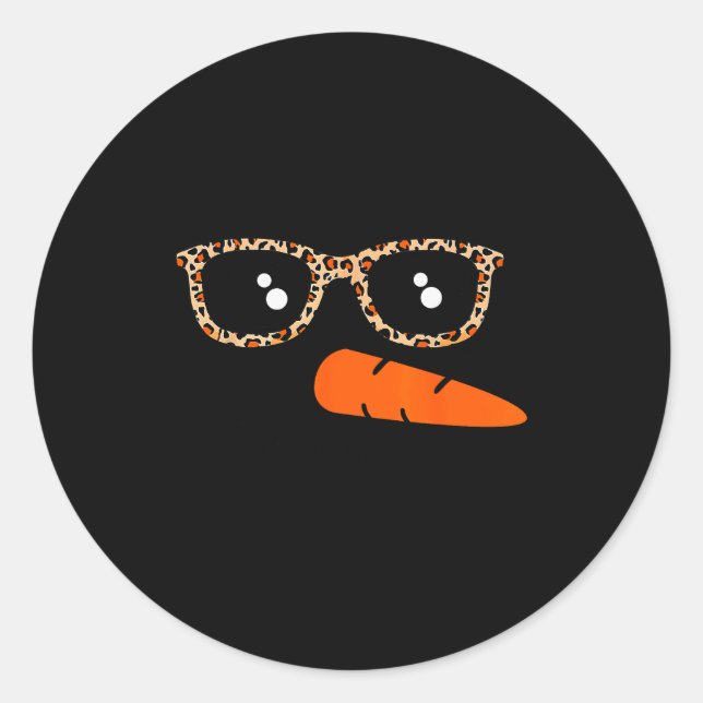 Adesivo Redondo Snowman Face Carrot Nose Christmas Winter Cosplay  (Frente)