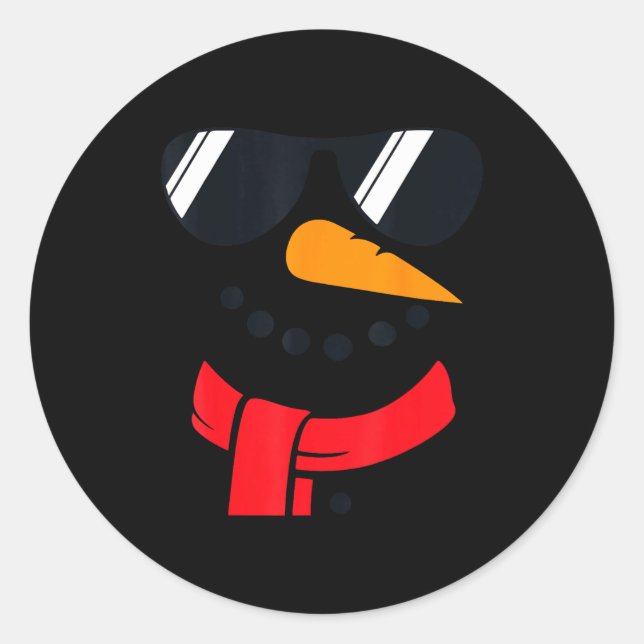 Adesivo Redondo Snowman Face Family Christmas Matching Costume Men (Frente)