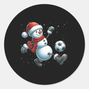 Adesivo Redondo Snowman Futebol Soccer Café da Neve Meninas Crianç