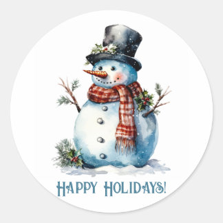 Adesivo Redondo Snowman Gift Sticker
