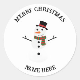 Adesivo Redondo Snowman Holiday Sticker | Custom Christmas Gift