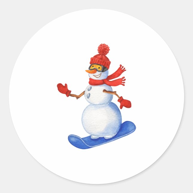 Adesivo Redondo Snowman ligado (Frente)