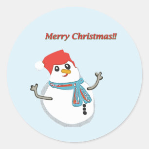 Adesivo Redondo Snowman, Merry Christmas!!