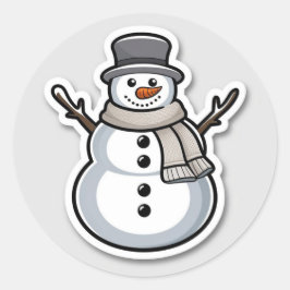 Adesivo Redondo Snowman Natal