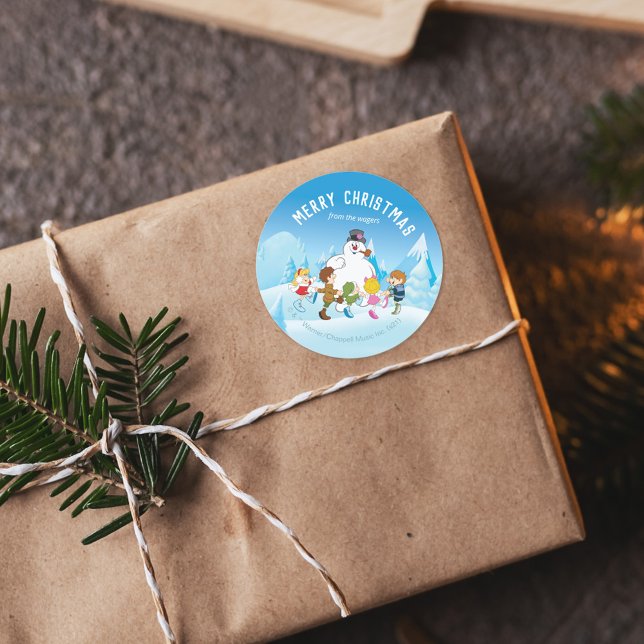 Adesivo Redondo Snowman™ | Natal personalizado (Criador carregado)