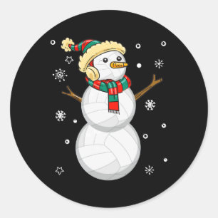 Adesivo Redondo Snowman Natal Presente Tee Xmas Snowmie