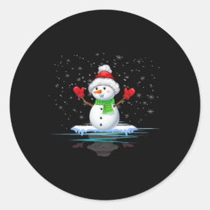 Adesivo Redondo Snowman Papais noeis de Natal Família Xmas Engraça