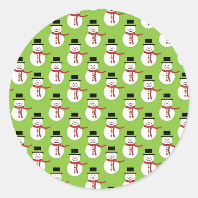 Adesivo Redondo Snowman Pattern (Frente)