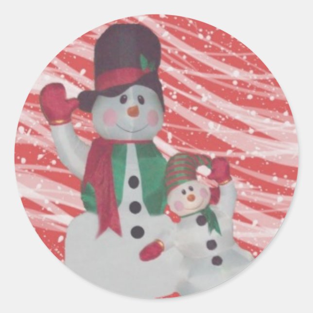 Adesivo Redondo Snowman Round Stickers (Frente)