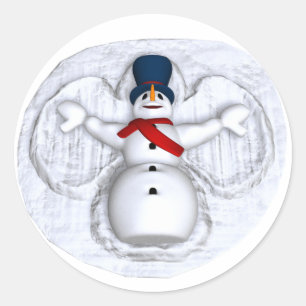Adesivo Redondo Snowman Snow Angel stickers