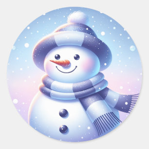 Adesivo Redondo Snowman sticker