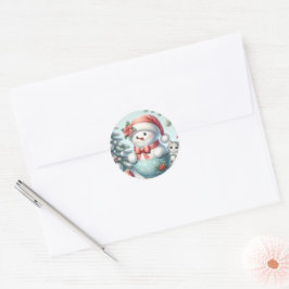 Adesivo Redondo Snowman sticker