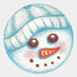Adesivo Redondo Snowman Sticker