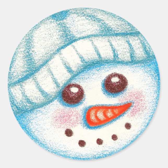Adesivo Redondo Snowman Sticker (Frente)