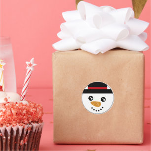 Adesivo Redondo Snowman Stickers