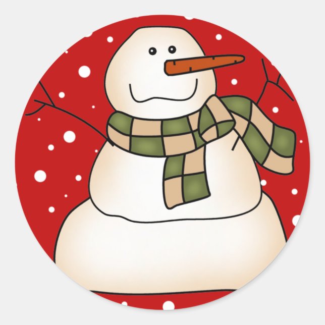 Adesivo Redondo Snowman Stickers (Frente)