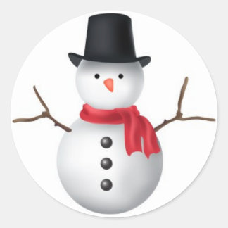 Adesivo Redondo Snowman Stickers