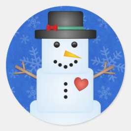 Adesivo Redondo Snowman Stickers