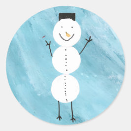 Adesivo Redondo Snowman Stickers
