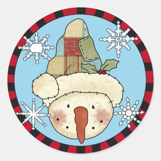 Adesivo Redondo Snowman Stickers (Frente)