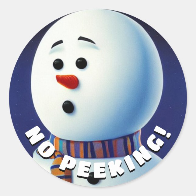 Adesivo Redondo Snowman Surpreendido (Frente)