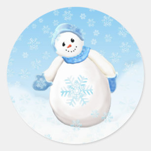 Adesivo Redondo Snowman Wonderland Sticker