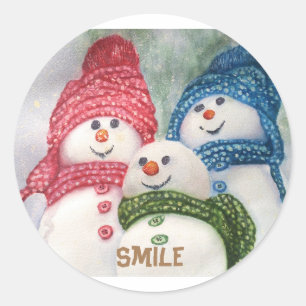 Adesivo Redondo SNOWMEN Sticker