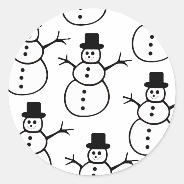 Adesivo Redondo Snowmen Stickers (Frente)
