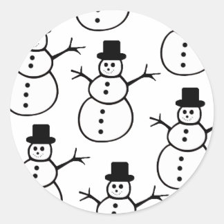 Adesivo Redondo Snowmen Stickers