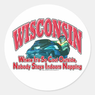 Adesivo Redondo Snowmobile de Wisconsin