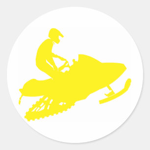 Adesivo Redondo Snowmobiler/Lado Amarelo