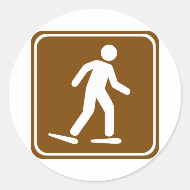 Adesivo Redondo Snowshoe - Sinal de Trilha (Frente)