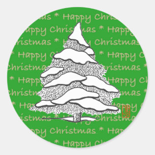 Adesivo Redondo Snowy Evergreen Round Sticker