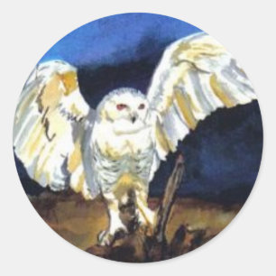 Adesivo Redondo Snowy Owl por Paula Atwell