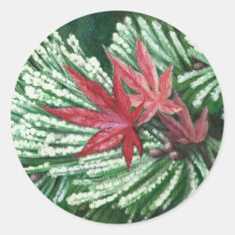 Adesivo Redondo Snowy Pine Sticker