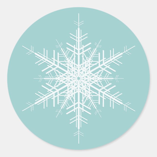 Adesivo Redondo Snowy Turquoise Sticker (Frente)