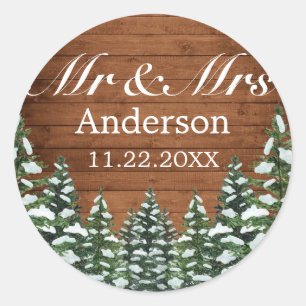 Adesivo Redondo Snowy Wood & Forest Country Pine MR.