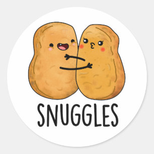 Adesivo Redondo Snuggets Engraçados Casal Nugget