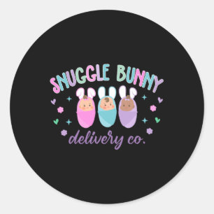 Adesivo Redondo Snuggny Bunny Delivery Co Mãe Felz pascoa