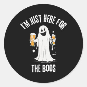 Adesivo Redondo Só Aqui Para O Fantasma Engraçado Boos Halloween