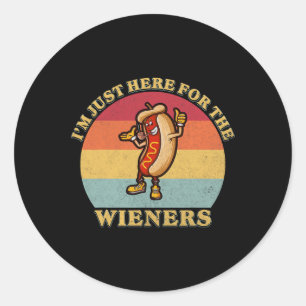 Adesivo Redondo Só Aqui Para Os Weiners 4 De Julho Engraçados Quen