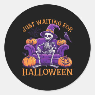 Adesivo Redondo Só Esperando A Camisa De Halloween - Summerwin Fun