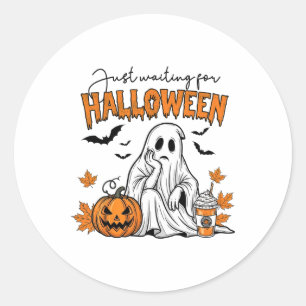 Adesivo Redondo Só Esperando O Halloween Ghost Spooky Summer Vac